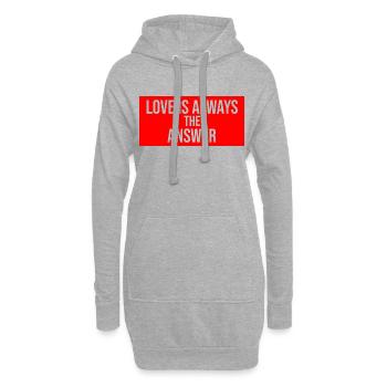 love is always the answer - Hoodie Dress - heather grey - Front
