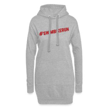 SWIM BIKE RUN! - Sweat-shirt à capuche long Femme - gris chiné - Devant