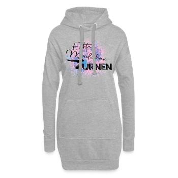 Echte Mädchen Turnen - Hoodie-Kleid - Grau meliert - Vorne