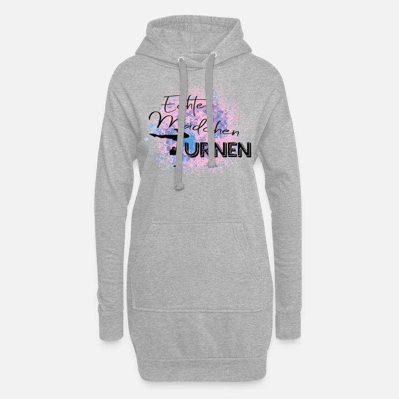 Echte Mädchen Turnen - Hoodie-Kleid - Grau meliert