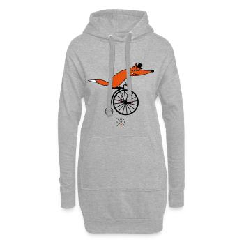 Vintage Fuchs - Hoodie-Kleid - Grau meliert - Vorne