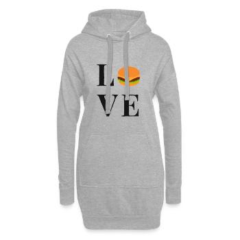 Burger love t-shirt pour les fans de FastFood cadeau manger - Sweat-shirt à capuche long Femme - gris chiné - Devant
