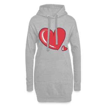 herzen herz - Hoodie-Kleid - Grau meliert - Vorne