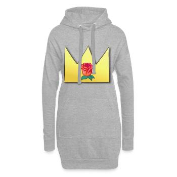 Couronne Cartoon Symbole Forme Rose - Sweat-shirt à capuche long Femme - gris chiné - Devant