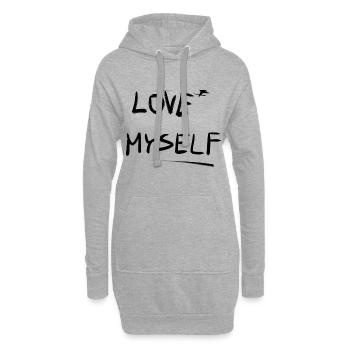 ich mich selbstliebe linie - Hoodie-Kleid - Grau meliert - Vorne