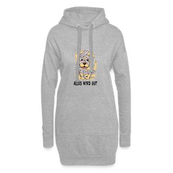 Everything will be fine for dogs and cute puppy lovers - Hoodie Dress - heather grey - Front