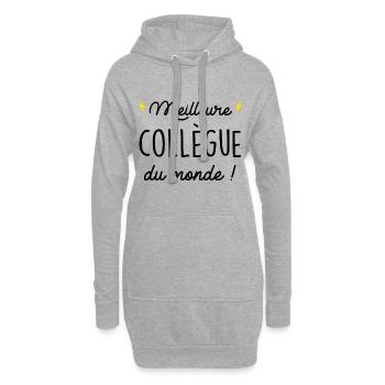 Meilleure Collègue du Monde - Sweat-shirt à capuche long Femme - gris chiné - Devant