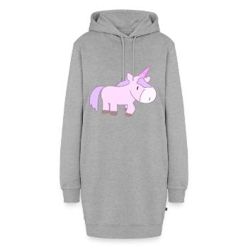 Einhorn Tier Symbol Cartoon pink - Hoodie-Kleid - Grau meliert - Vorne