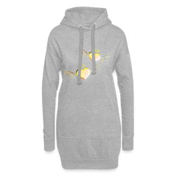 zwei goldene Herzen engel herz symbol - Hoodie-Kleid - Grau meliert - Vorne