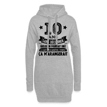 10 ans anniversaire 10 anniversaire cadeau 10 ans - Sweat-shirt à capuche long Femme - gris chiné - Devant