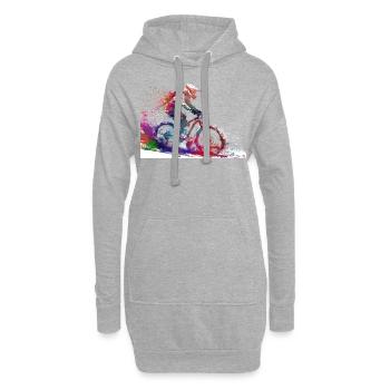 Rider de BMX #sport #bike - Sweat-shirt à capuche long Femme - gris chiné - Devant