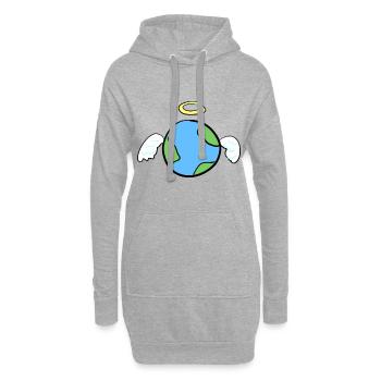 Engel Erde Welt Friedlich nett symbol - Hoodie-Kleid - Grau meliert - Vorne