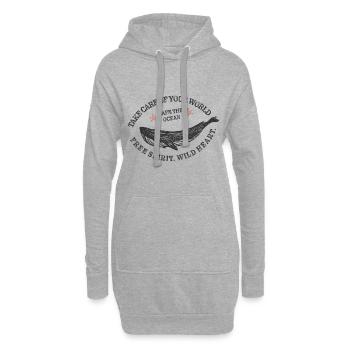 Safe the Ocean - Hoodie-Kleid - Grau meliert - Vorne