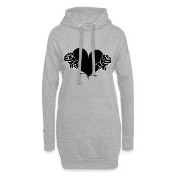 rose blume herz form symbol blumen - Hoodie-Kleid - Grau meliert - Vorne