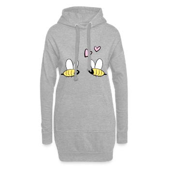 Bienen Liebe Ökosystem Tiere Biene Pärchen - Hoodie-Kleid - Grau meliert - Vorne