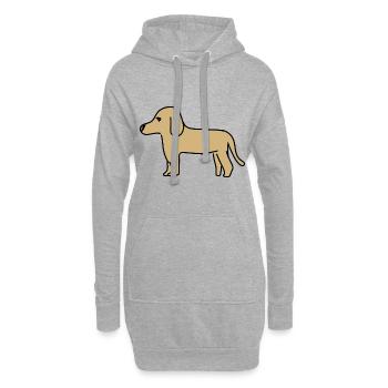 Hund Tier symbol Haustier braun - Hoodie-Kleid - Grau meliert - Vorne