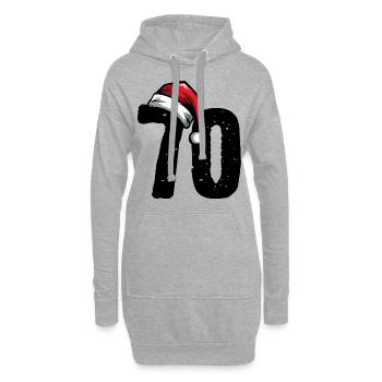 70 Zahl Weihnachten - Hoodie-Kleid - Grau meliert - Vorne