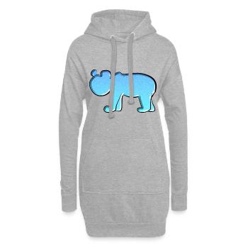 Tier Symbol Blau Bär - Hoodie-Kleid - Grau meliert - Vorne