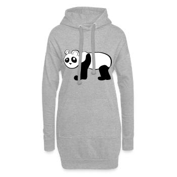 Bär Panda Tier Symbol - Hoodie-Kleid - Grau meliert - Vorne