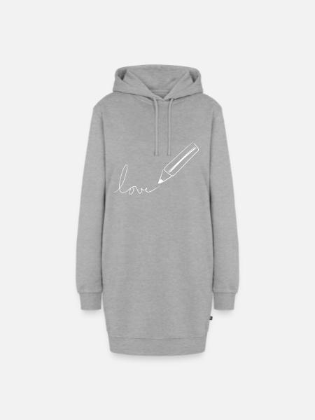 stift zeichnen - Hoodie-Kleid - Grau meliert