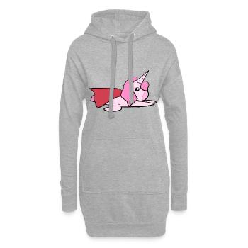 Einhorn fliegen Symbol Held Heldin - Hoodie-Kleid - Grau meliert - Vorne
