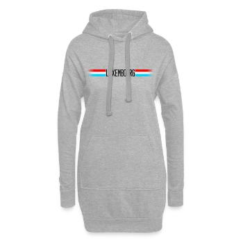 Luxembourg Drapeau / bannière 005 conceptions rondes - Sweat-shirt à capuche long Femme - gris chiné - Devant