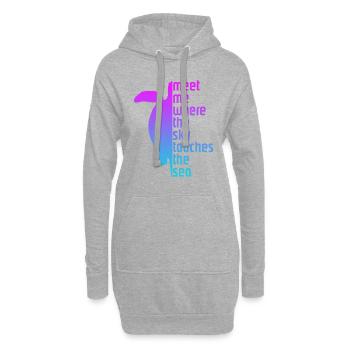 meet me where the sky touches the sea - Hoodie-Kleid - Grau meliert - Vorne