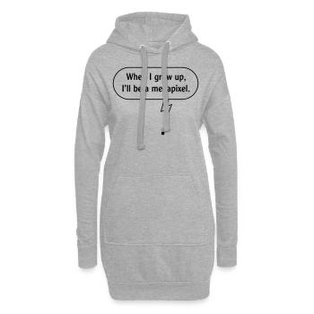 When I Grow Up, I’ll Be A Megapixel. (B / Outline) - Hoodie-Kleid - Grau meliert - Vorne
