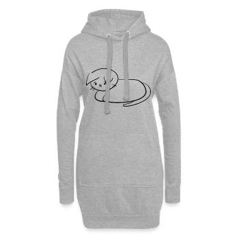 symbole d’animal chat triste - Sweat-shirt à capuche long Femme - gris chiné - Devant