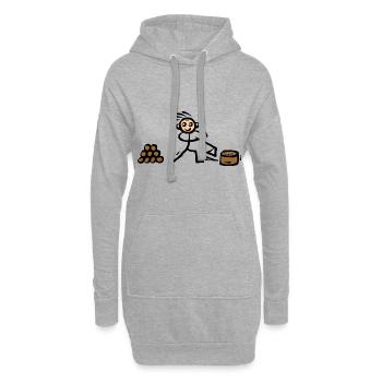 Broyeur de bois coupant du bois de chauffage - Sweat-shirt à capuche long Femme - gris chiné - Devant