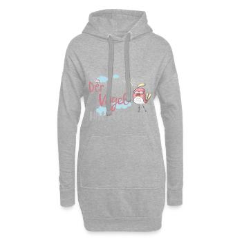 Morgenmuffel: Der frühe Vogel hat verpennt! - Hoodie-Kleid - Grau meliert - Vorne