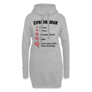 Gehirn erweitern - Développer le mème cérébral - Sweat-shirt à capuche long Femme - gris chiné - Devant
