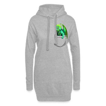 poche cthulhu - Sweat-shirt à capuche long Femme - gris chiné - Devant