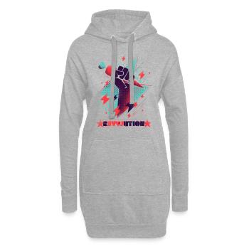 Révolution - Sweat-shirt à capuche long Femme - gris chiné - Devant