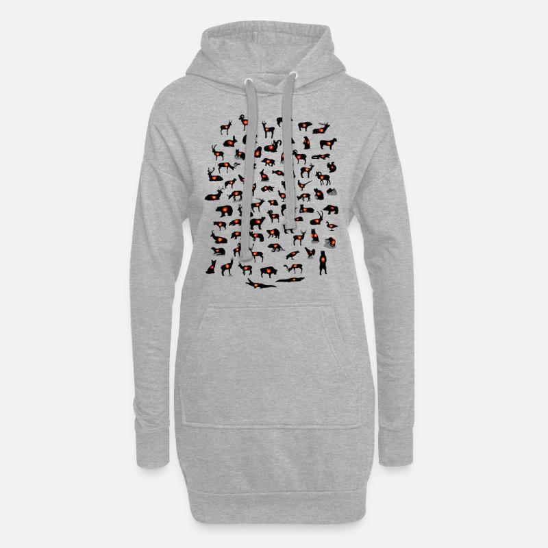 Feld Bogenschießen 3D Targets - Hoodie-Kleid - Grau meliert
