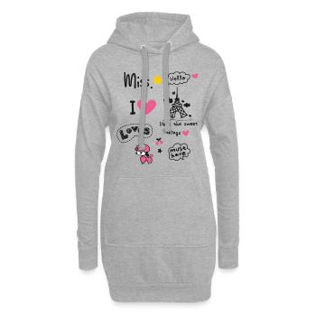 Girl love paris yoga scribble trip french geschenk - Hoodie-Kleid - Grau meliert - Vorne