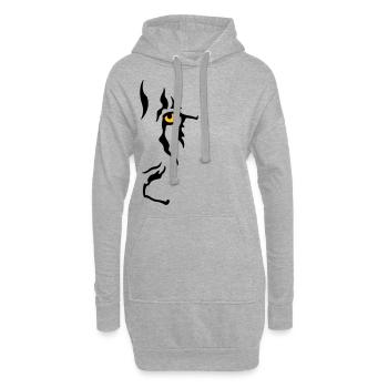 Œil de lion 2 (gauche) - Sweat-shirt à capuche long Femme - gris chiné - Devant