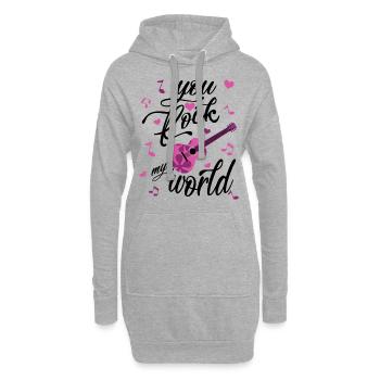 You Rock My World - Hoodie-Kleid - Grau meliert - Vorne