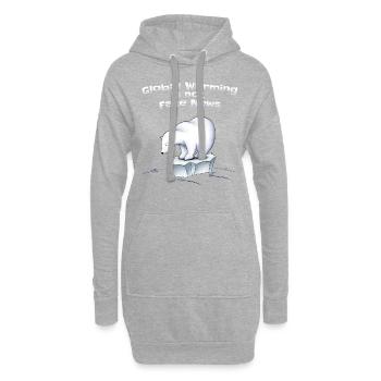 Le changement climatique de l'ours polaire n'est pas un canular - Sweat-shirt à capuche long Femme - gris chiné - Devant