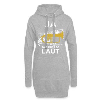Ja das muss so Laut für Flügelhorn Musiker! - Hoodie-Kleid - Grau meliert - Vorne