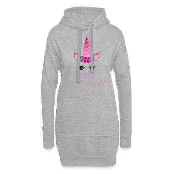 Unique Queen Unicorn - Hoodie-Kleid - Grau meliert - Vorne