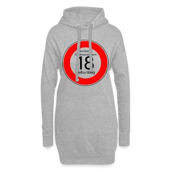 18. Geburtstag Herzlichen Glückwunsch - Hoodie-Kleid - Grau meliert - Vorne