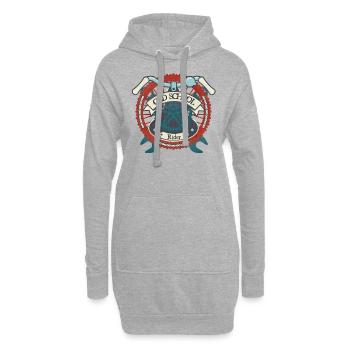 Old School Rider Shirt Retro Fahrrad Shirt - Hoodie-Kleid - Grau meliert - Vorne