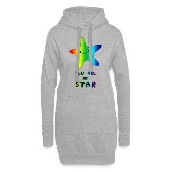 You Are My Star Mignon anniversaire de l’étoile de mer Chemise - Sweat-shirt à capuche long Femme - gris chiné - Devant