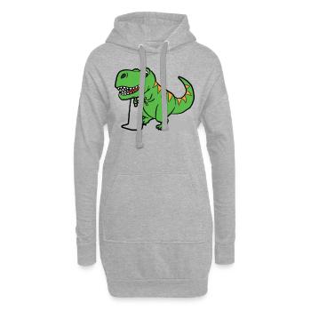Dinosaurier - Hoodie-Kleid - Grau meliert - Vorne