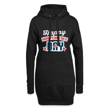 Independence Day 4 juillet - Sweat-shirt à capuche long Femme - noir - Devant