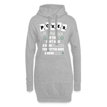 Poker Sex Glücksspiel Royal Flush - Hoodie-Kleid - Grau meliert - Vorne