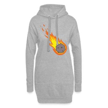 Flaming Meteor Comet Space - Hoodie-Kleid - Grau meliert - Vorne