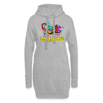 Musik ist meine Sprache Grafitti Geschenk - Hoodie-Kleid - Grau meliert - Vorne