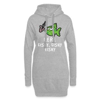 Angeln - Hoodie-Kleid - Grau meliert - Vorne